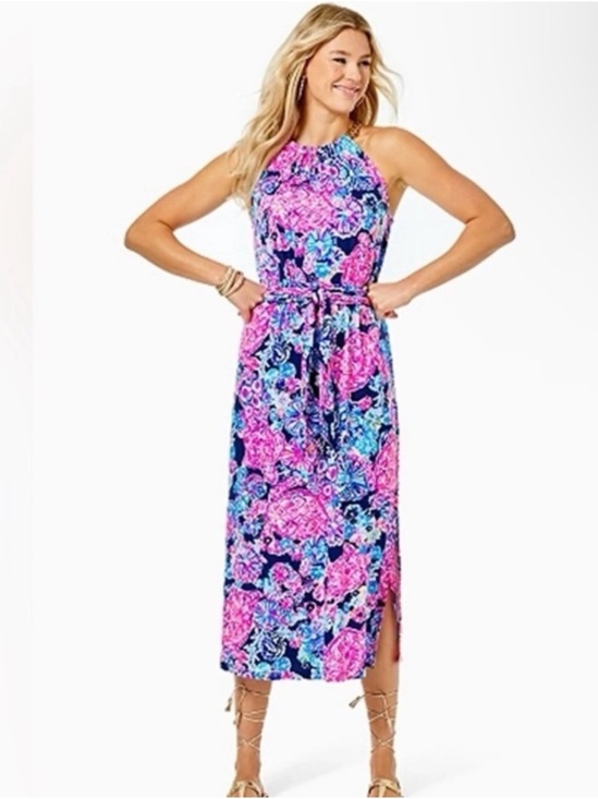 Lilly Pulitzer Dresses & Skirts - LILLY PULITZER Bingham Midi Dress High Tide In Turtle Amazement large NWT